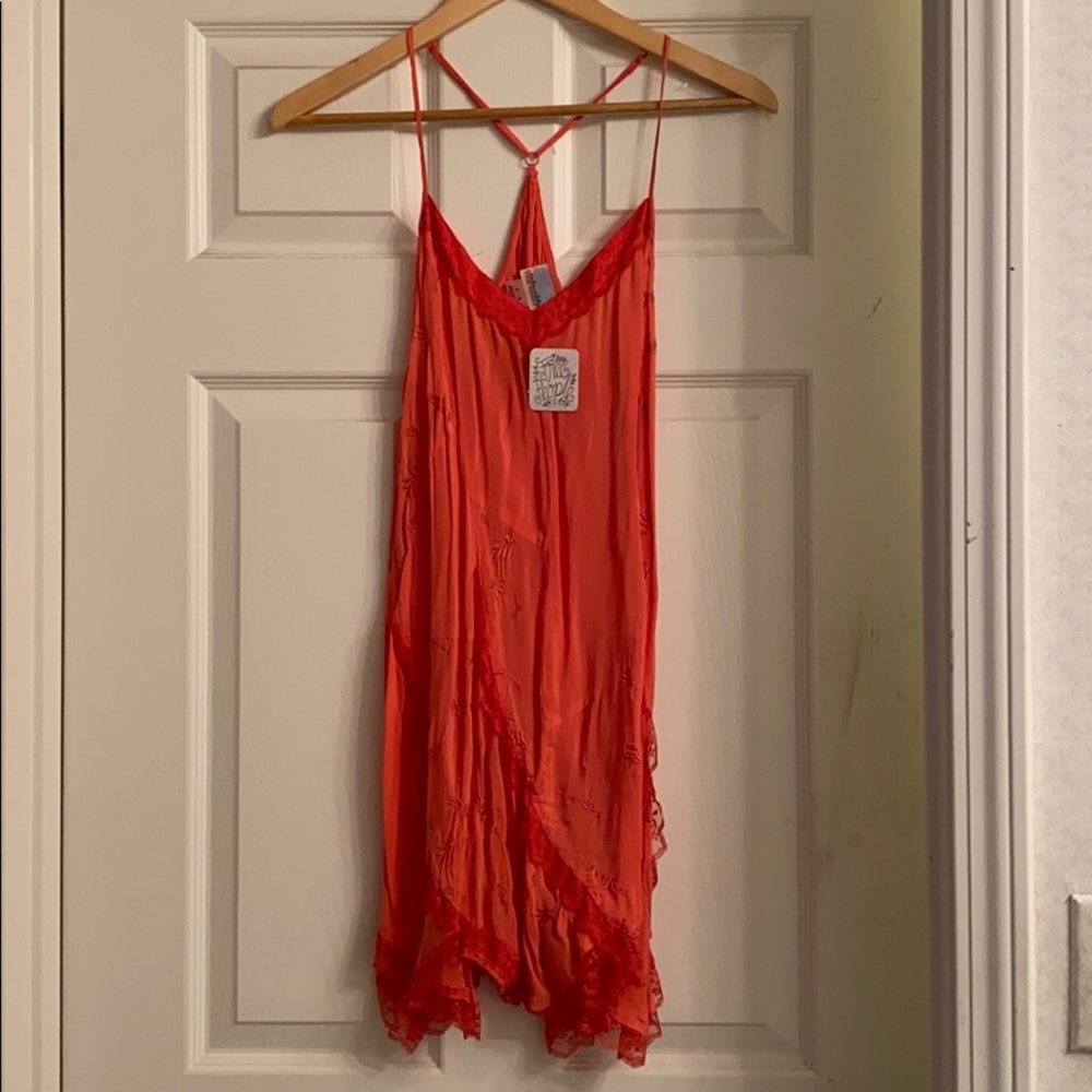 Free People Coral Racerback Slip